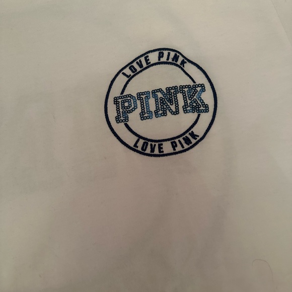 Victoria secret love pink sequin boyfriend t shirt new without tags - Picture 2 of 5